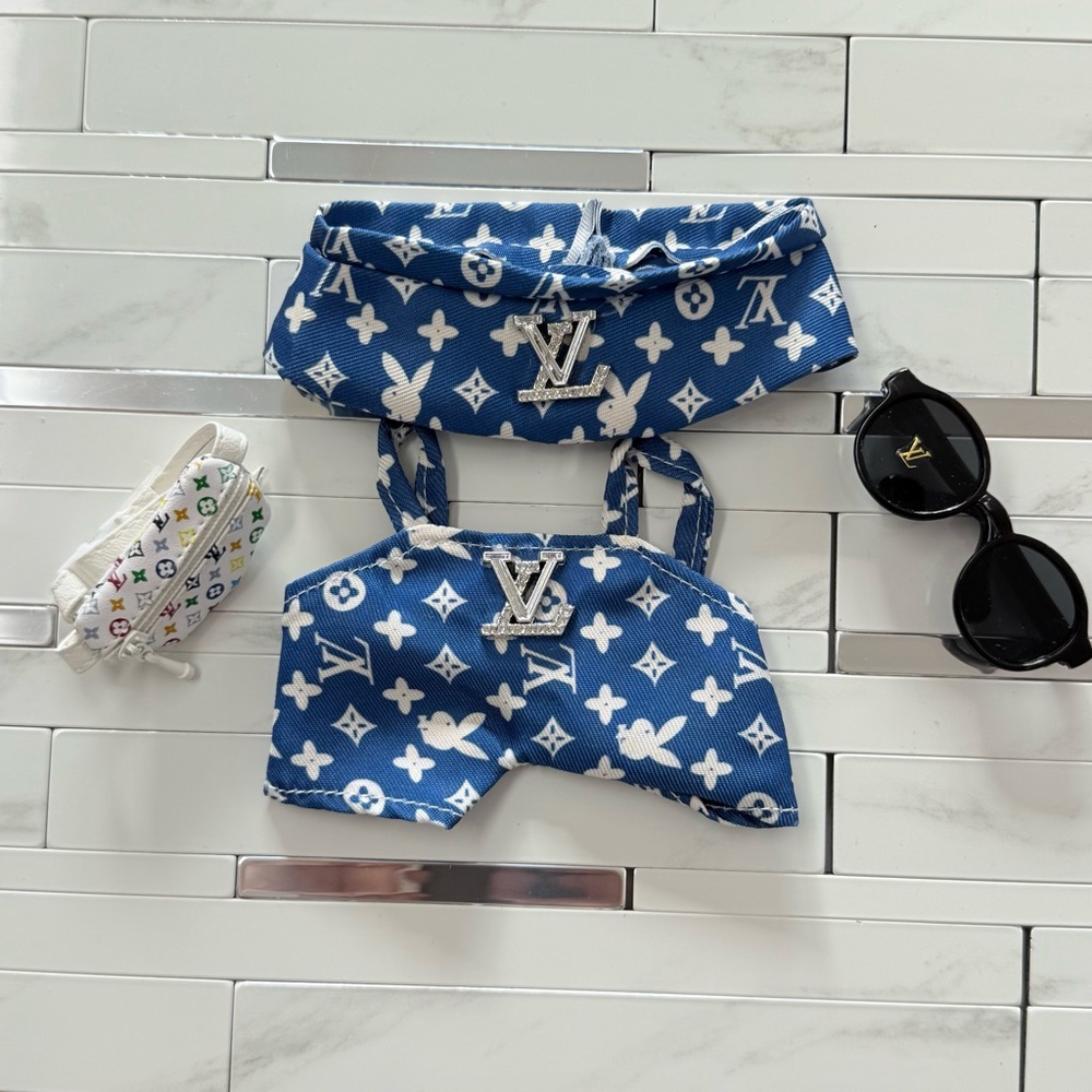 Labubu clothes Blue Designer outfit for Pop marts Labubu doll New 4 pc set